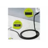 USB-A į Lightning kabelis GOOBAY 2 m, medžiaginis apvalkalas, 3,3 mm skersmuo, tamsiai pilka / sidabrinė