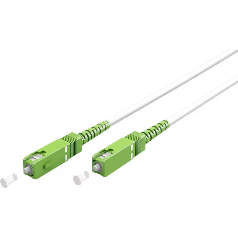 Goobay 59598 Skaidulinis optinis kabelis 10 m SC/APC FTTH OS2 Baltas (59598)