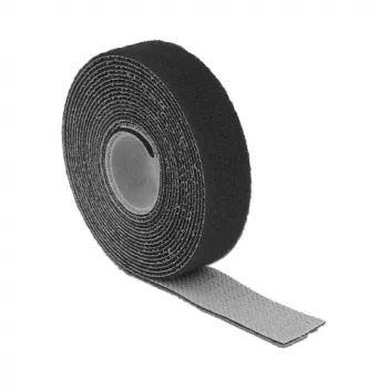 „DeLOCK 18714“ kabliukų su kilpelėmis tvirtinimo juosta juoda 20 mm 3 m
