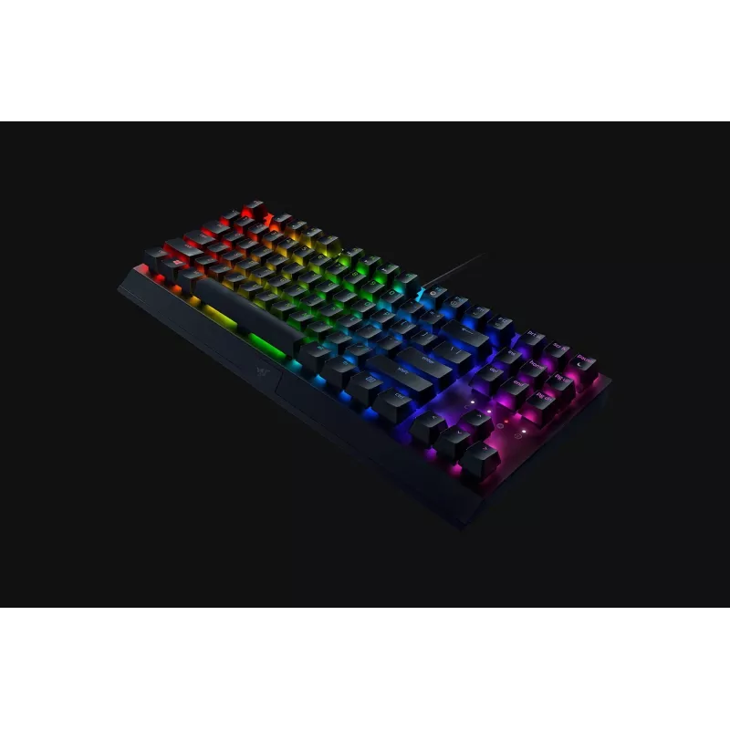 Mechaninė žaidimų klaviatūra Razer JuodaWidow V3 Tenkeyless — USB, QWERTY US, Razer Geltona jungikliai, RGB apšvietimas, juoda