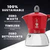 Moka puodas Bialetti Moka Induction 0,1 L Raudona Sidabrinė