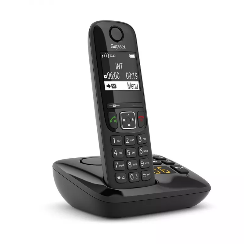 Gigaset AS690A analoginis/DECT telefonas su skambintojo ID, juodas