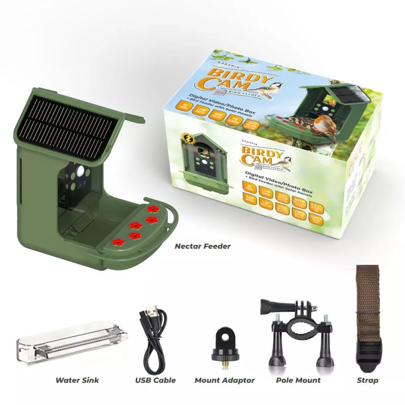 EASYPIX paukščių kamera Easypix Bird Cam 10123 1080p HD naktinis matymas