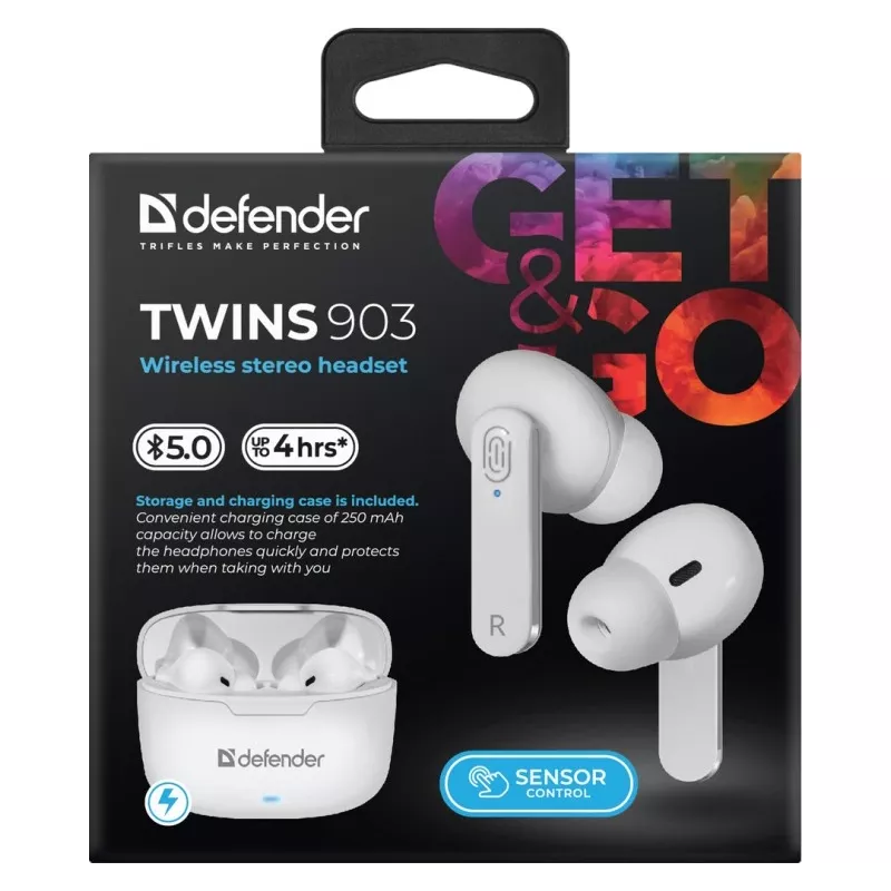 Defender TWINS 903 Bluetooth ausinės, baltos