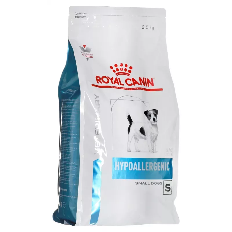 Sausas šunų maistas Royal Canin Hypoallergenic Small Breed 3,5 kg — suaugę maži šunys, baltymai 24%, riebalai 16%