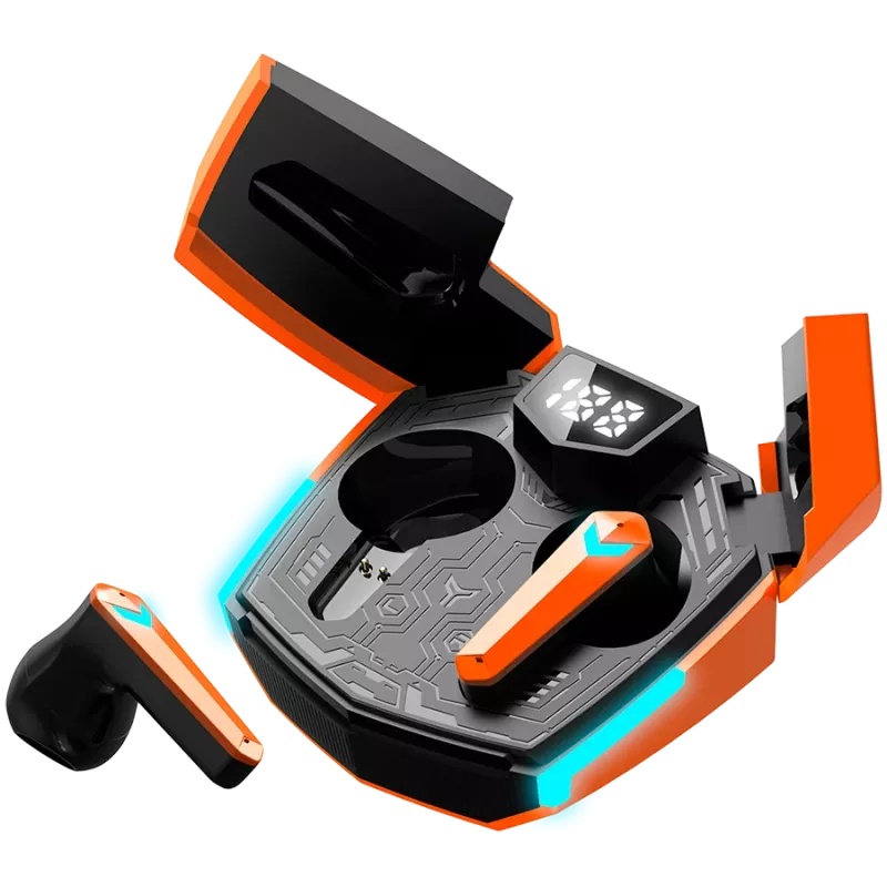 Canyon GTWS-2 Ausinės Belaidės Ausų Kabliukai Žaidimams USB Type-C Bluetooth Įkrovimo Dokas Oranžinė (CND-GTWS2O)