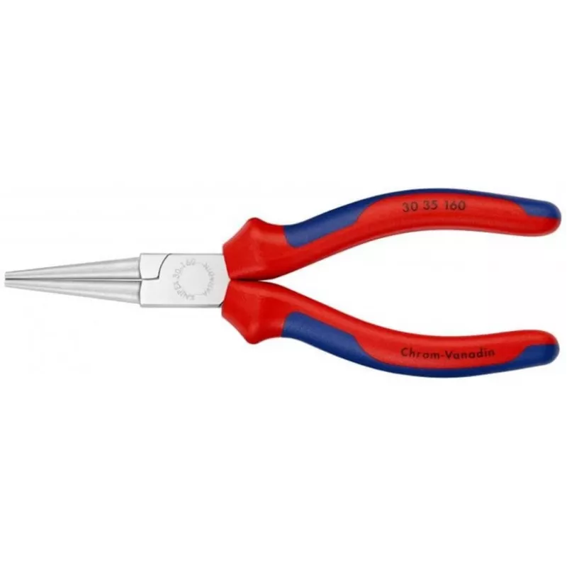 KNIPEX 30 35 160 - Plokščios nosies replės - 2,5 mm - 4,1 cm - Plienas - Mėlynos/raudonos - 16 cm
