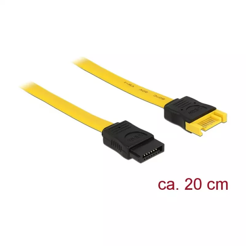SATA laidas DeLOCK 83949 0,2 m SATA 7 kontaktų geltonas