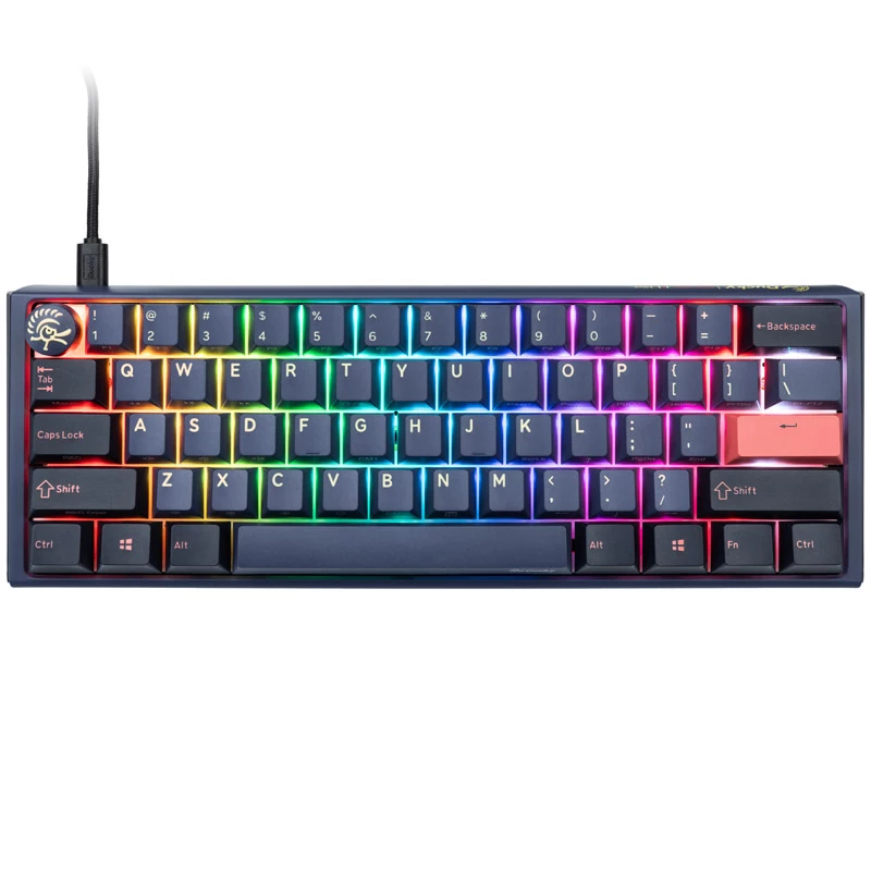Ducky One 3 Mini klaviatūra, skirta žaidimams, USB, QWERTY, anglų k., mėlyna