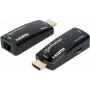 Manhattan 1080p@60Hz kompaktiškas HDMI per Ethernet plėtiklio rinkinys, prailgina signalo atstumą iki 60 m naudojant vieną Cat6 Ethernet kabelį, siųstuvas ir imtuvas komplekte, maitinimas per kabelį, itin plonas dizainas, trejų metų garantija, juodas
