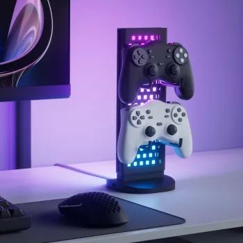 Nanoleaf Pegboard apšviestas stalo dokas