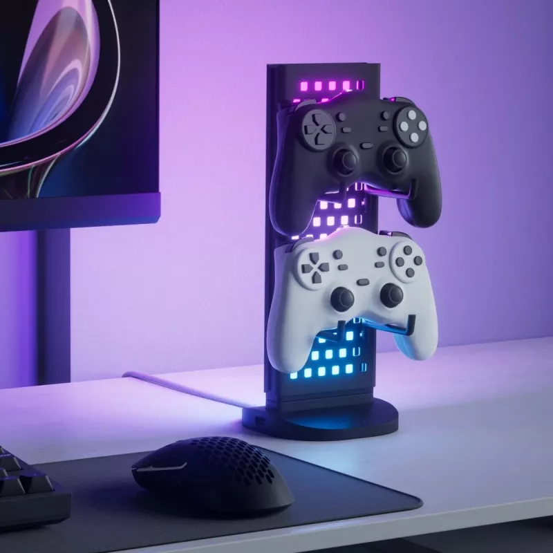 Nanoleaf Pegboard apšviestas stalo dokas