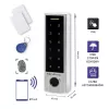 Qoltec 52448 kodinis užraktas TITAN su pirštų atspaudų skaitytuvu | RFID | BT 4.0 | Kodas | Kortelė | raktų pakabukas | durų skambutis | IP68 | EM