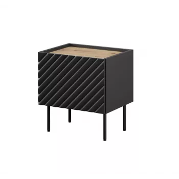 Naktinis staliukas Cama ONDA 50x40x54 cm juodas MDF/drožlių plokštės rinkinys iš 2