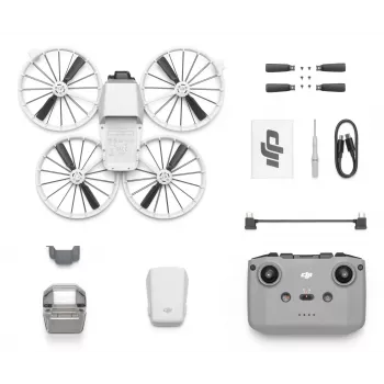 Dronas DJI Flip, 4 rotoriai, 48 MP kamera, 3840×2160 vaizdo įrašas, 3110 mAh baterija, juoda / balta