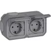 Legrand Plexo New APWG Schuko 069742L kištukinis lizdas dvigubas pilkas IP 44 5 (069742L)