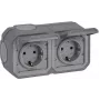 Legrand Plexo New APWG Schuko 069742L kištukinis lizdas dvigubas pilkas IP 44 5 (069742L)