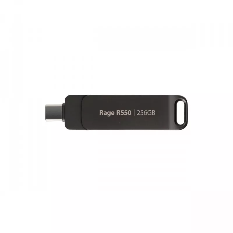 „Flashdrive PATRIOT Rage R550 256GB 100 MB/S USB A+C Swivel Design (PE256GR550DSAD) juoda“