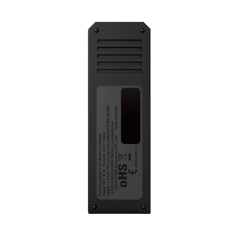 Baterijų įkroviklis XTAR SC1 vienos vietos USB-C, skirtas Li-ion 18650 elementams, 1 vieta, juodas