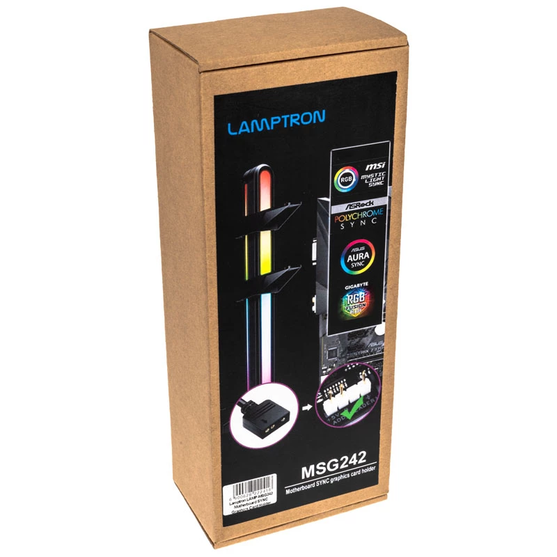 GPU atraminis laikiklis Lamptron GPU Halter ARGB — juodas