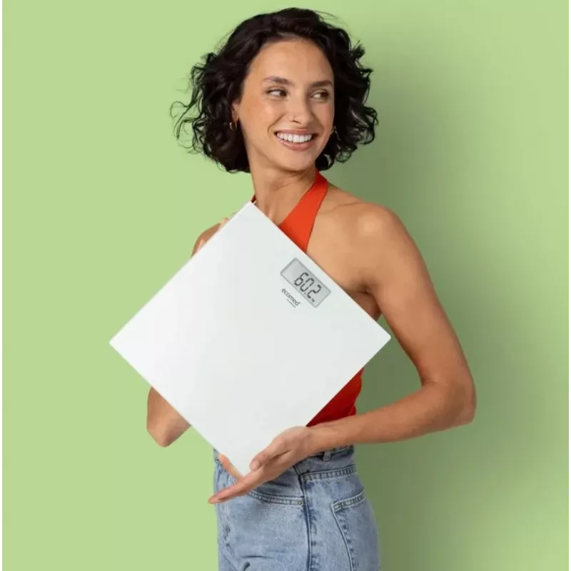 Ecomed by Medisana PS-72E asmeninės svarstyklės – 150 kg, stiklo platforma, baltos
