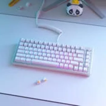 Keycap set GLORIOUS GMMK ABS Doubleshot V2 UK layout White — keičiamos klaviatūros klavišų dangteliai mechaninėms klaviatūroms