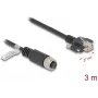 Tinklo kabelis DeLOCK M12 kabelis A koduotas 8 kontaktų lizdas į RJ45 kištuką Cat.5e 3 m juodas