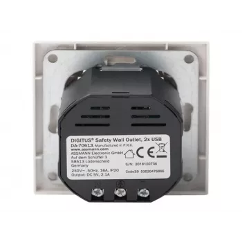 Apsauginis lizdas montavimui į sieną Digitus DA-70613 su 2 USB prievadais