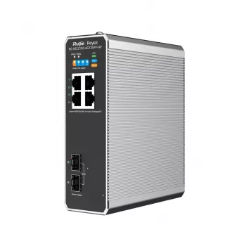 Valdomas L2 tinklo komutatorius RUIJIE RG-NIS2100-4GT2SFP-HP — 4× Gigabit RJ45, 2× SFP, PoE++ (180 W), montuojamas stelaže, ant sienos arba DIN bėgelio