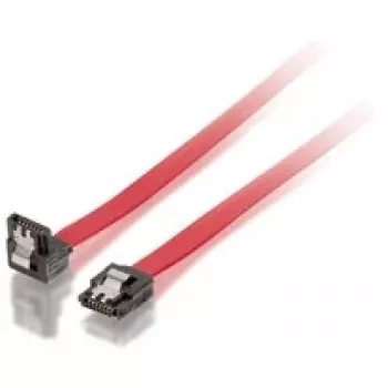 Equip SATA II kabelis, kampuotas, 0,5 m, SATA II, SATA 7 kontaktų, vyriškas/vyriškas, raudonas