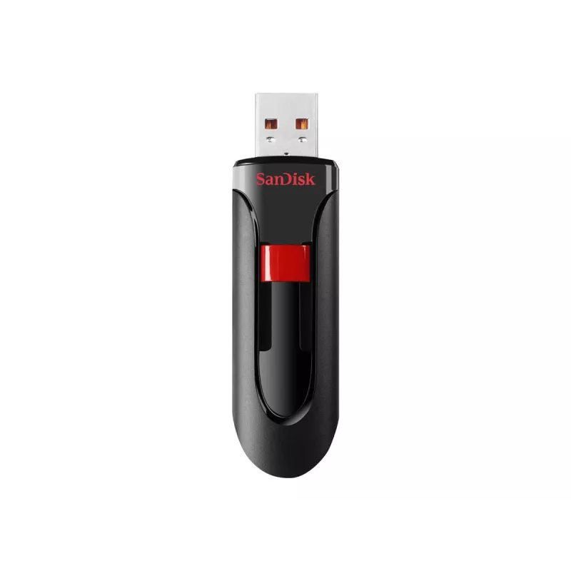 USB atmintukas SANDISK Cruzer Glide 32 GB USB Type-A 2.0, slankioji konstrukcija, apsauga slaptažodžiu, juoda/raudona