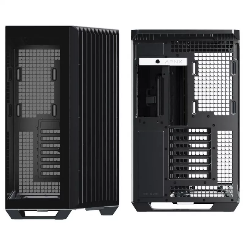 PC korpuso APNX V1, Midi-Tower, ATX, juoda / balta