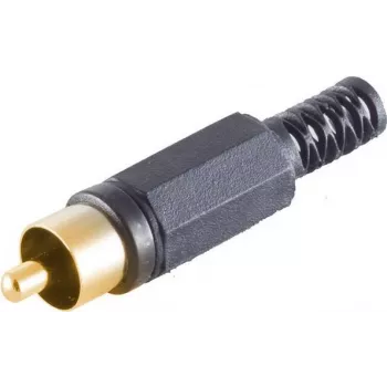 RCA (Cinch) kištukas ShiverPeaks 51400-SG — juodas korpusas, auksuoti kontaktai