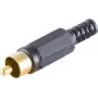 RCA (Cinch) kištukas ShiverPeaks 51400-SG — juodas korpusas, auksuoti kontaktai