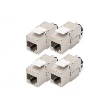 Digitus Cat. 6A Keystone modulis ekranuotas 4 vnt. sidabrinis RJ-45
