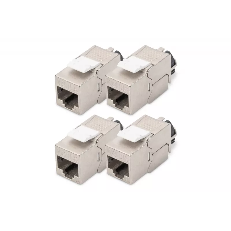 Digitus Cat. 6A Keystone modulis ekranuotas 4 vnt. sidabrinis RJ-45