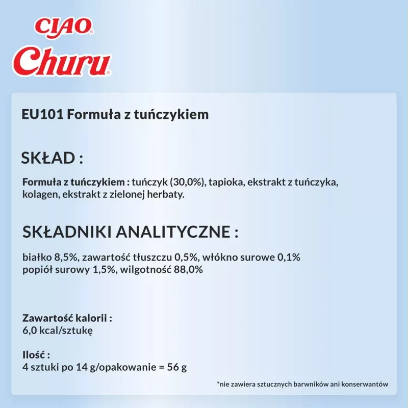 INABA Churu Tuna Recipe - kačių skanėstai - 4x14 g