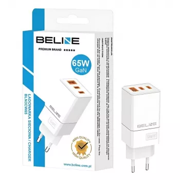 Beline ad. Siec. 2x USB-C 1x USB 65W Baltas/baltas (tik galvutė) Pd 3.0 Qc