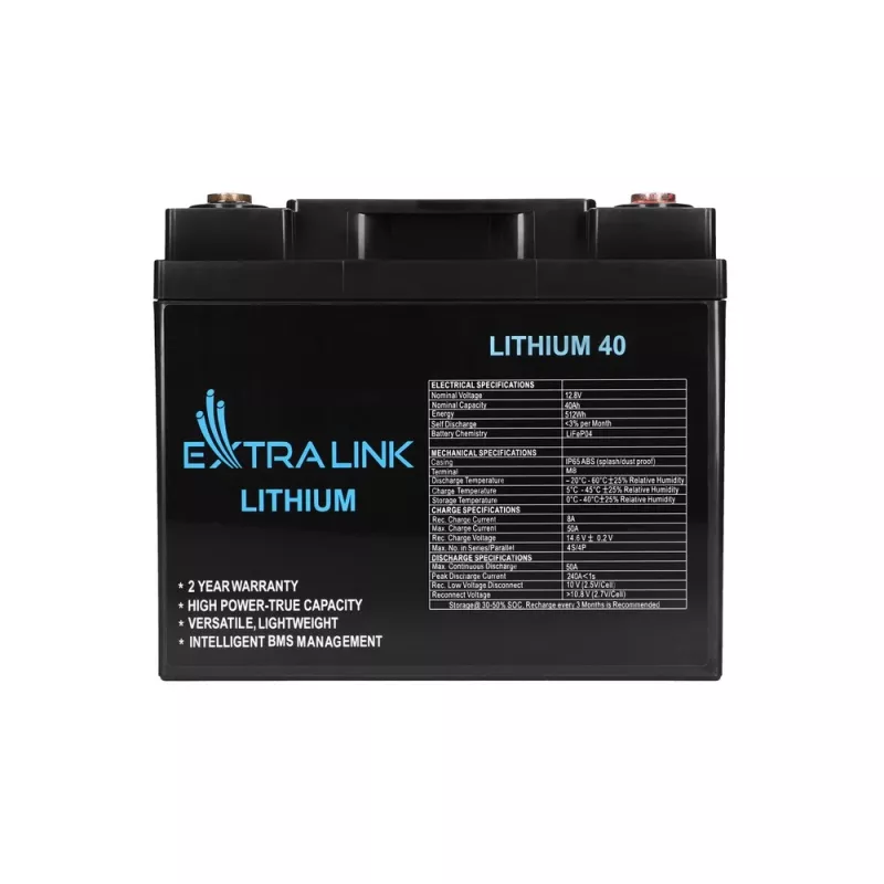 Extralink Akumuliatorius LiFePO4 40AH 12.8V BMS Baterija 40000 mAh