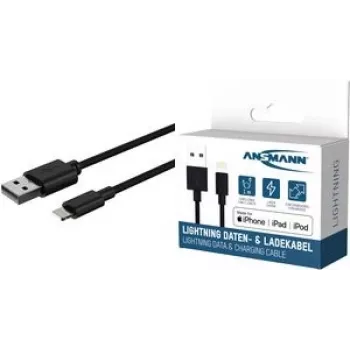 Ansmann 1700-0131 USB laidas 1 m USB A Lightning juodas (1700-0131)