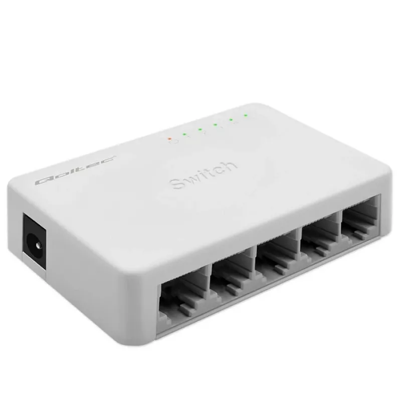 Tinklo komutatorius QOLTEC 52247 5 x RJ45 prievadai 1000Mbps Gigabitinis nevaldomas