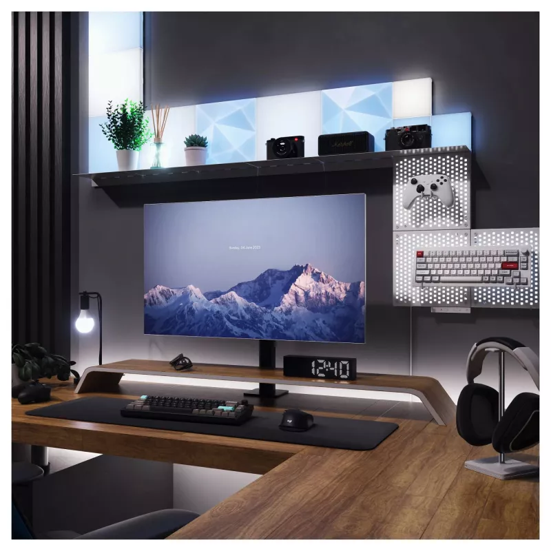 LED skydinis šviestuvas Nanoleaf N8100E00-2TBS — kvadratinis RGB, maitinamas nuolatine srove, pakuotėje 2 vnt.