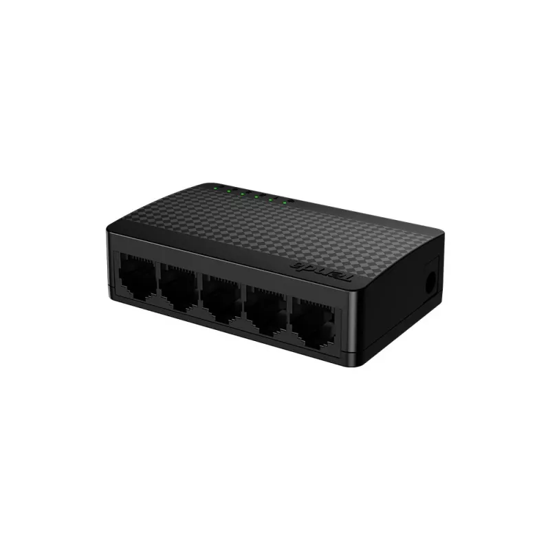 Tinklo komutatorius TENDA SG105M — 5 prievadų Gigabit Ethernet (10/100/1000), juodas, stalinis / montuojamas ant sienos