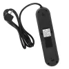 Maitinimo lizdų blokas MACLEAN MCE394 B — 3 lizdai + 3×USB A, 110–240V, 2,1A USB, 2500W, 1,5 m laidas, juodas
