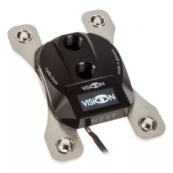 Vandens blokas Aqua-Computer 21713 Kryos Next Vision – Acetal ir varis, AM4, juoda/sidabrinė