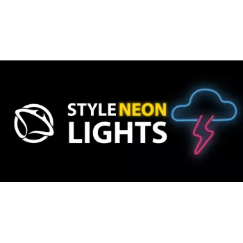 Neoninis šviestuvas MANTA SNL71BL debesėlis su žaibais mėlynai rožinis – dekoratyvinis LED neoninis ženklas