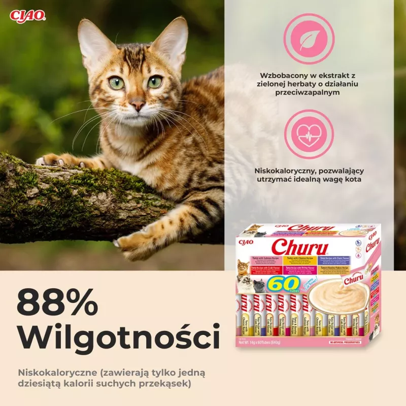 INABA Churu rinkinys Tunas – kačių skanėstai – 60 x 14 g