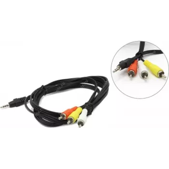Garso kabelis Gembird 3.5 mm į 3×RCA, 2 m, juodas (CCA-4P2R-2M)