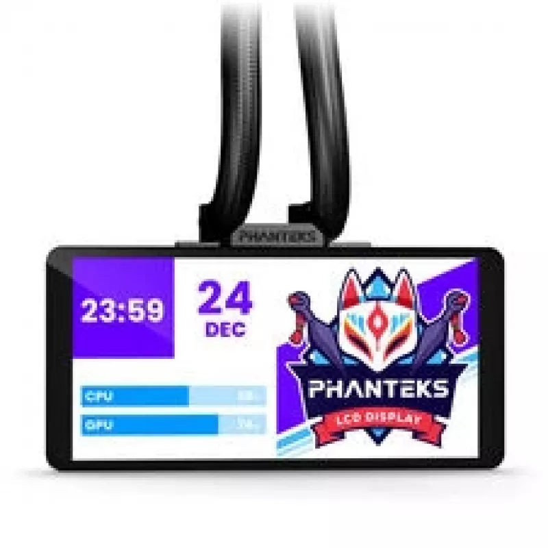 Phanteks Glacier One 360M25 LCD AiO-Skysčio Aušinimas, 6 colių Ekranas - 360 mm, juodas
