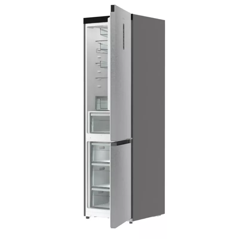 Šaldytuvas-šaldiklis Gorenje NRB620E61X4WFE, pastatomas, nerūdijantis plienas, bendra talpa 413 l, apatinis šaldiklis 130 l, NoFrost, LED ekranas